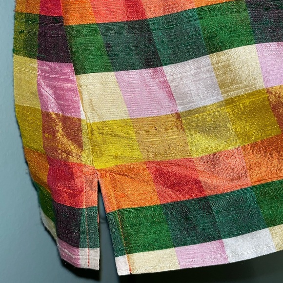 Talbots Blouse Sleeveless  Multi Color Stripes Hidden Side Zipper Size 6 - Picture 6 of 11